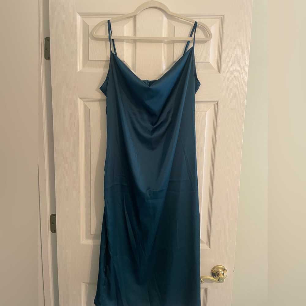 Emerald Cowl-neck Midi Dress